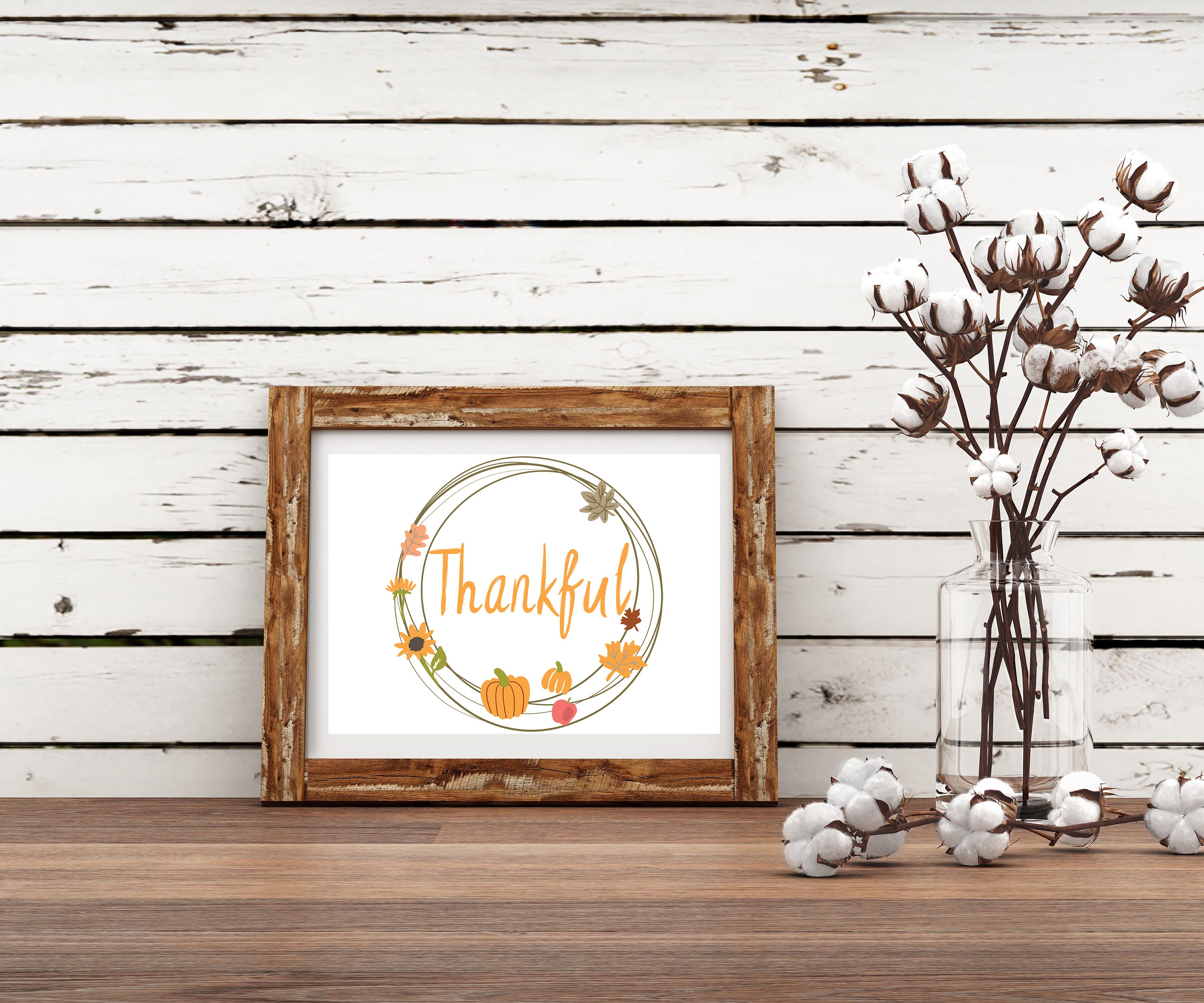 Thankful Fall Digital Print, Digital Print, Thankful Wall Art