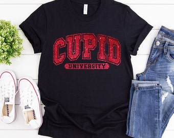 Cupid University tshirt, cute Valentines Day tshirt, shirt for Valentine's Day, love tshirt, retro valentines day shirt