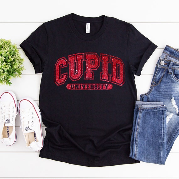 Cupid University tshirt, cute Valentines Day tshirt, shirt for Valentine's Day, love tshirt, retro valentines day shirt