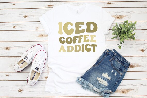 Iced Coffee Addict Retro Vintage Womens tshirt, Iced Coffee Shirt, Ice Coffee Addict, Coffee Lover, Gift For Her, mother's day gift