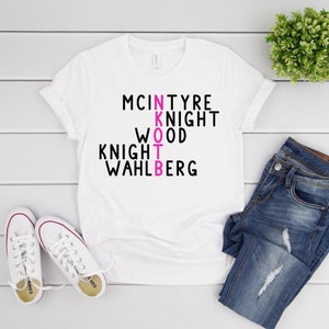 NKOTB Shirt, New Kids On the Block Shirt, NKOTB Group Concert Shirt, Mixtape Tour Blockhead Shirt, Mclntyre Knight Walhlberg Wood Solid White Blend