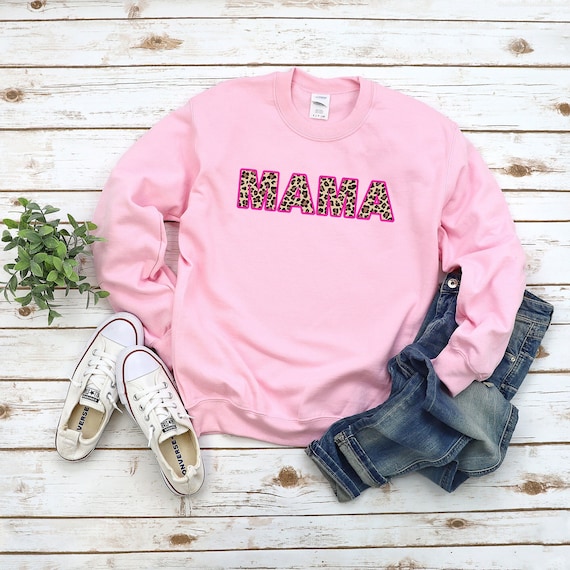 Mama leopard sweatshirt, cute Mama shirt, leopard print sweatshirt, women's sweatshirt shirt for women gift for mom