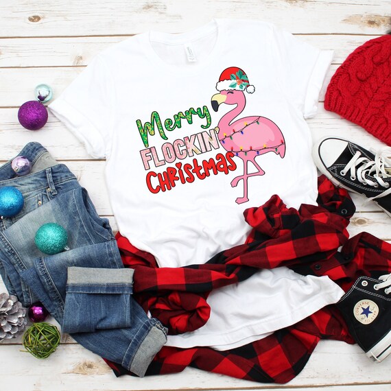 Merry Flockin Christmas shirt, Christmas Shirt, Christmas tshirt, Christmas Family, Christmas Gift, Women's Christmas Shirt