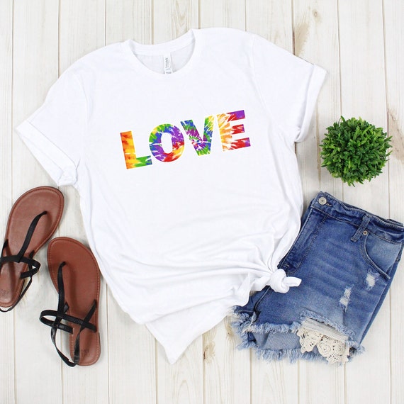 LOVE Tie Dye Rainbow Pride T-Shirt - Express Your LGBTQ+ Support with Colorful Style