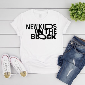 NKOTB birthday shirt New kids on the block logo birthday shirt, Blockhead vintage groupie New Kids on the Block party gift Solid White Blend