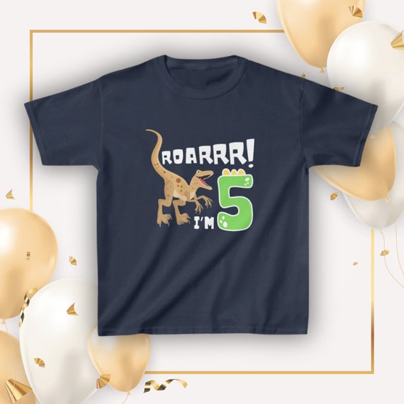 ROARRR I'm 5 Dinosaur Custom birthday shirt for kids, dinosaur birthday, five year old birthday, i'm five shirt, mamasaurus, daddysaurus