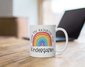 Rainbow Kindergarten Teacher Mug: Choose Happy Ceramic Coffee Cup