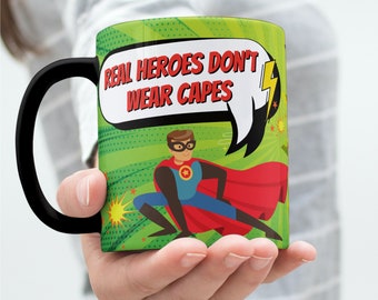 Super Hero Teacher Mug, End of school year gift for male teacher, super hero teacher appreciation gift