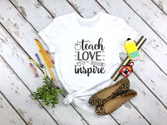 Teach Love Inspire womens tshirt, teacher tshirt, shirt for teachers, school shirt, cute gift for teachers