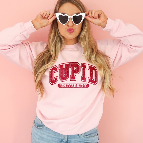 Cupid University sweatshirt, cute Valentines Day shirt, gift for Valentine's Day, love tshirt, retro valentines day shirt