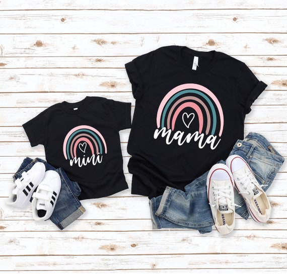 Rainbow Mama Shirt, Rainbow Mini Shirt, Blessed Mama, Blessing Mini, Thankful For My Mini, Thankful For My Mama, Mama Mini Matching Shirt