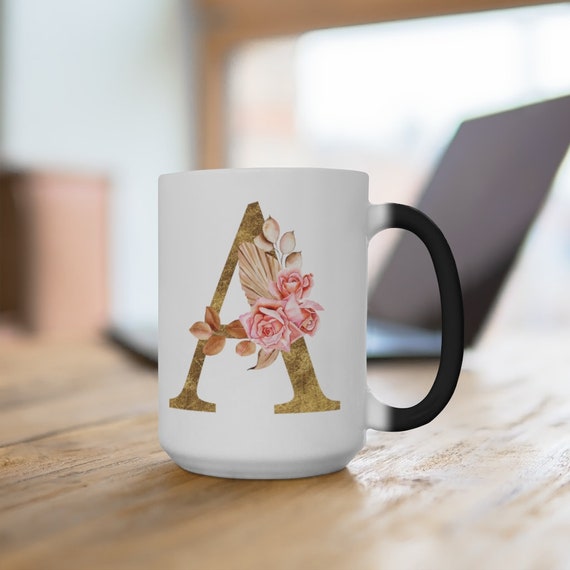Monogram coffee mug, custom personalized coffee mug, Monogram Mug, Personalized Mug, Initial Mug, Floral Monogram Initial Name Mug