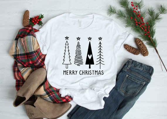 Christmas tshirt Holiday tshirts for women, Christmas trees cute holiday shirt svg sublimation shirt