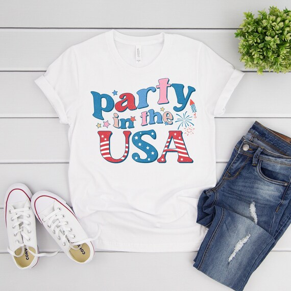 4th of July tshirt for women, Party in the USA, 4th of July Shirt,  Independence Day Shirt, USA Patriotic Tee, 4th of July Party Shirt