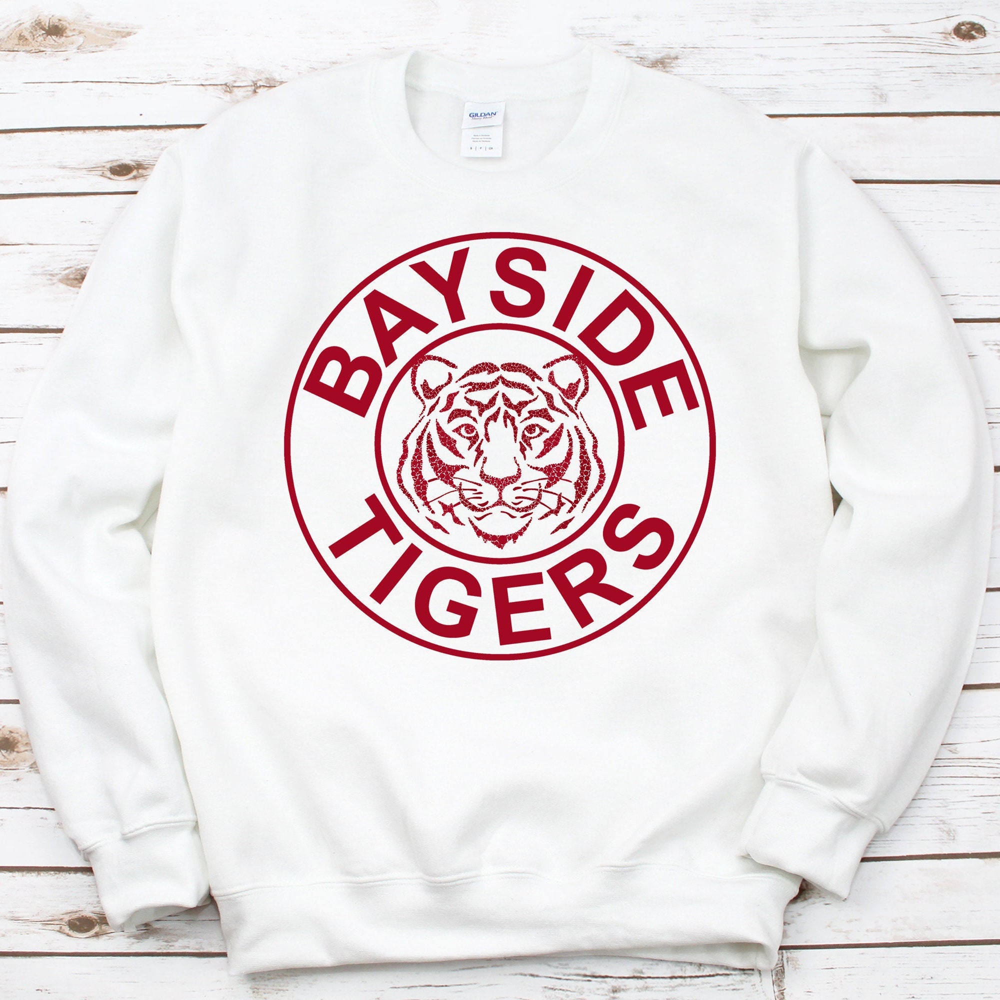 Bayside Tigers Saved by the Bell Crewneck Sweatshirt retro 90s vintage Bayside sweatshirt Halloween costume tigers gym shirt 90s costume