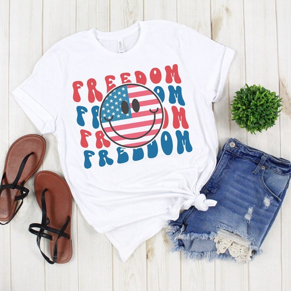 Retro Groovy FREEDOM 4th of July T-Shirt - Vintage Vibes for Independence Day
