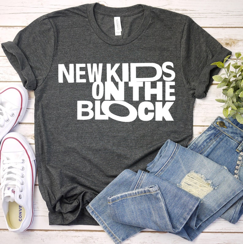 NKOTB birthday shirt New kids on the block logo birthday shirt, Blockhead vintage groupie New Kids on the Block party gift Dark Grey Heather