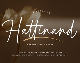 Fuente Hattinand Monoline Script: fuente caligráfica para bodas