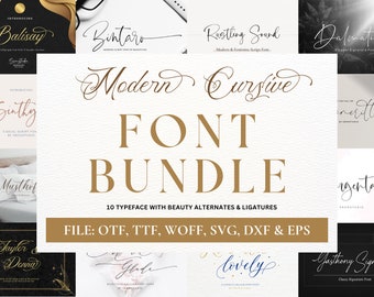 Calligraphy Font Bundle: 10 Elegant Handwritten Fonts (SVG, OTF, TTF)