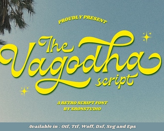 Retro Script Font, Groovy 70s Style (OTF, TTF, WOFF)
