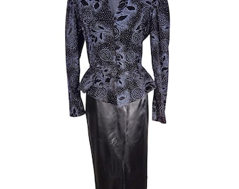 Gunne Sax Jessica McClintock VTG aksamitna spódnica z baskinką z satyny gotyckiej wiktoriańskiej