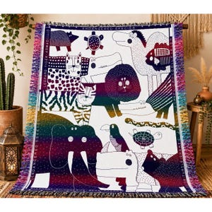 Goodwin Weavers Animal Print Blanket - Etsy