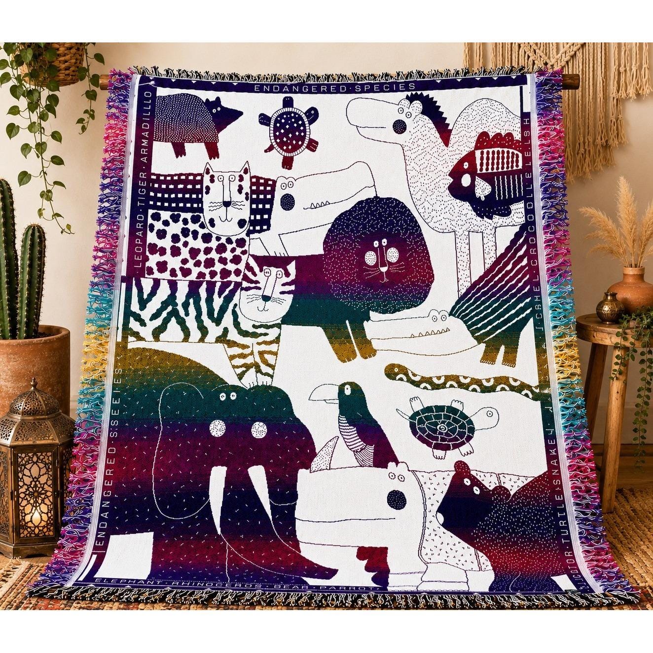 Goodwin Weavers Animal Print Blanket - Etsy