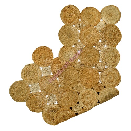 Natural Jute Rug Central Rom Runner Kilim shops Rug Boho Scalloped Carpet Decorative Reversible Door Mat Bohemian Indoor Outdoor Area Jute Braided