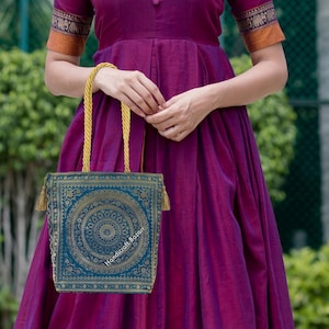 Handwerk Bazarr Lange Brokat Frauen Geldbörse Phantasie Party Tasche Seide Geldbörse Aufbewahrungstasche Für Damen Tragetasche Mekup Kit Tragetasche Schultertasche hand