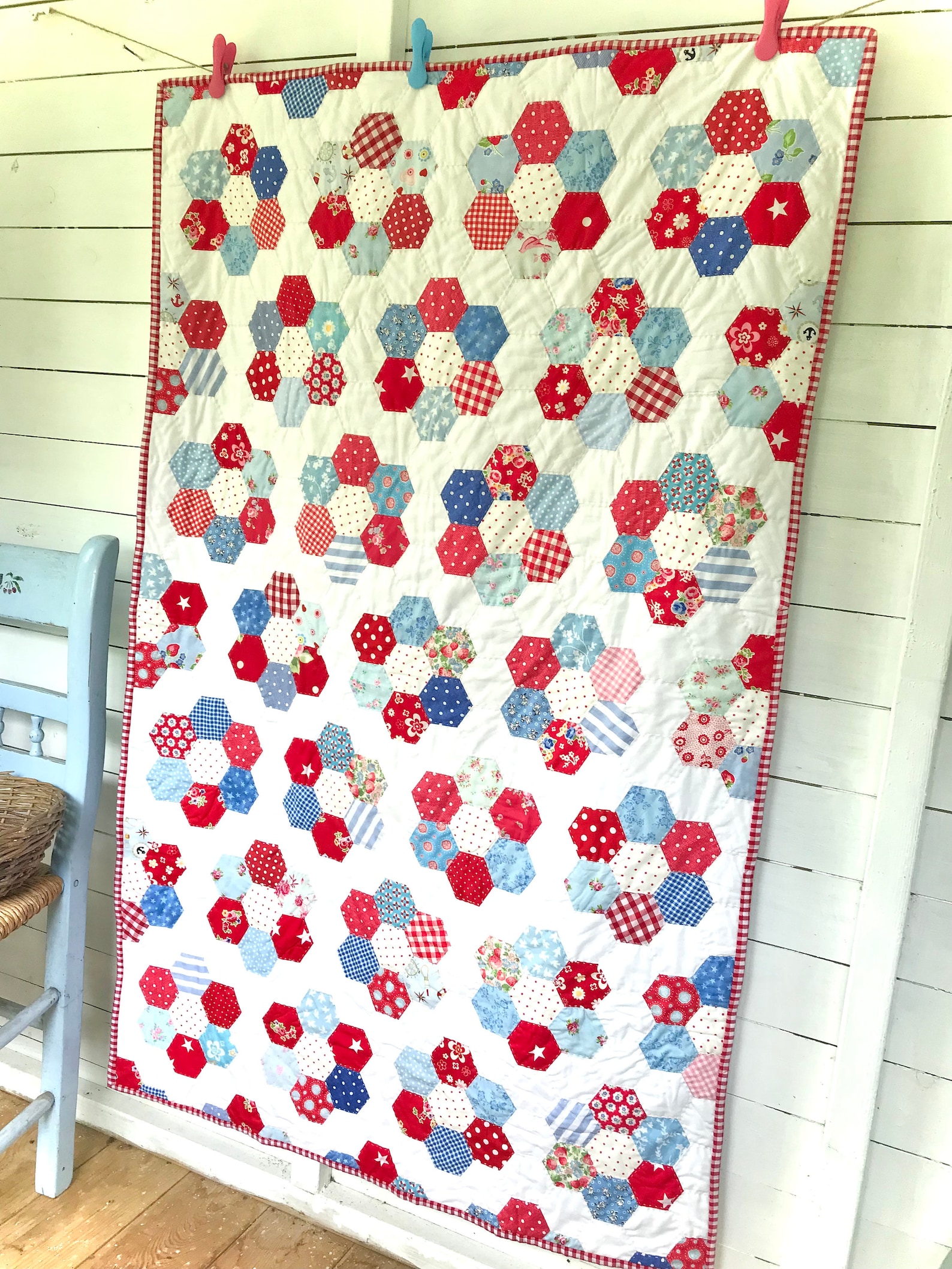 Hexagon Flower Quilt Pattern Etsy