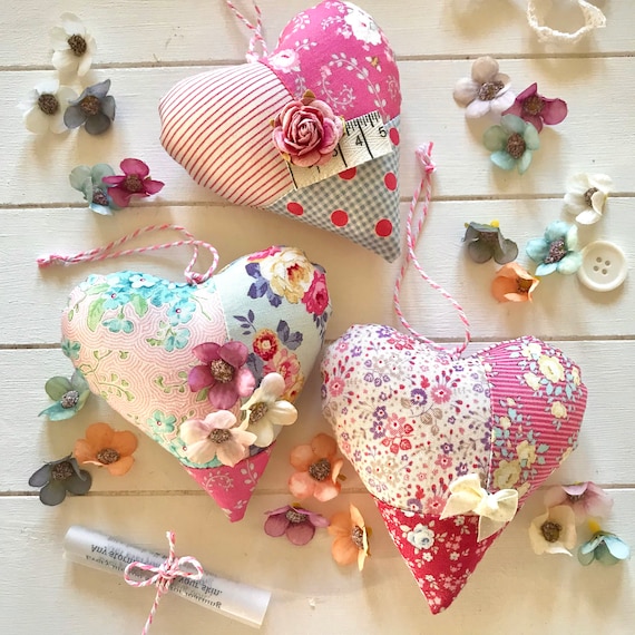 Patchwork Hearts Pattern Etsy UK