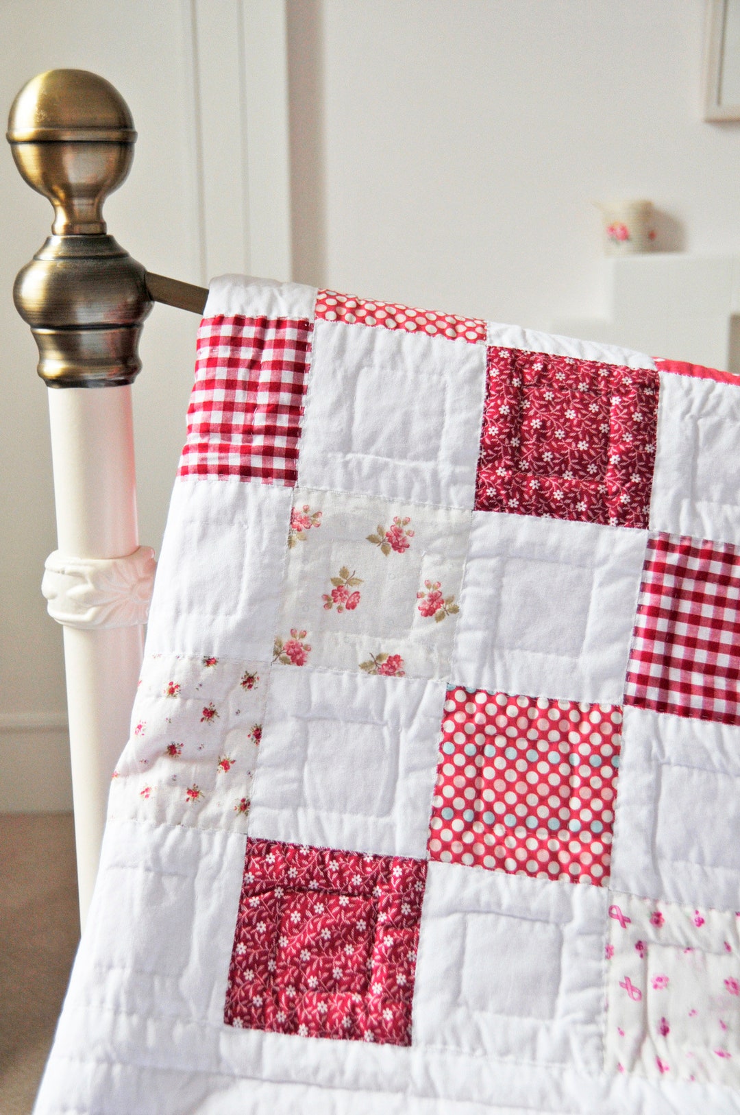 Red & White Checkerboard Pattern Etsy