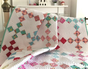 Nine Patch On Point Quilt Pattern