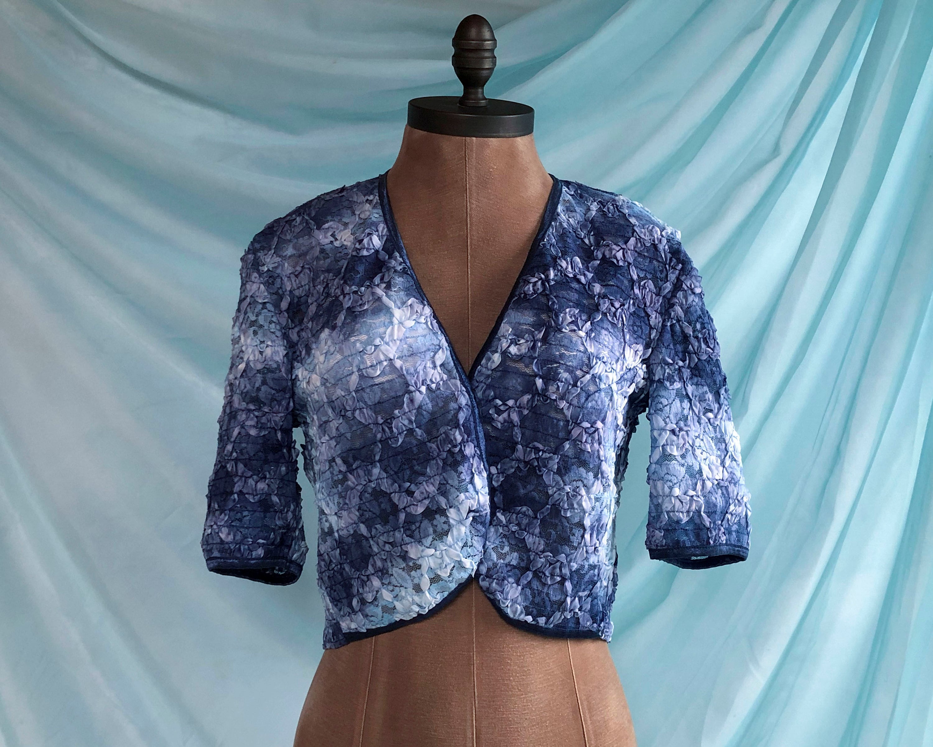 Cornflower blue top bolero jacket
