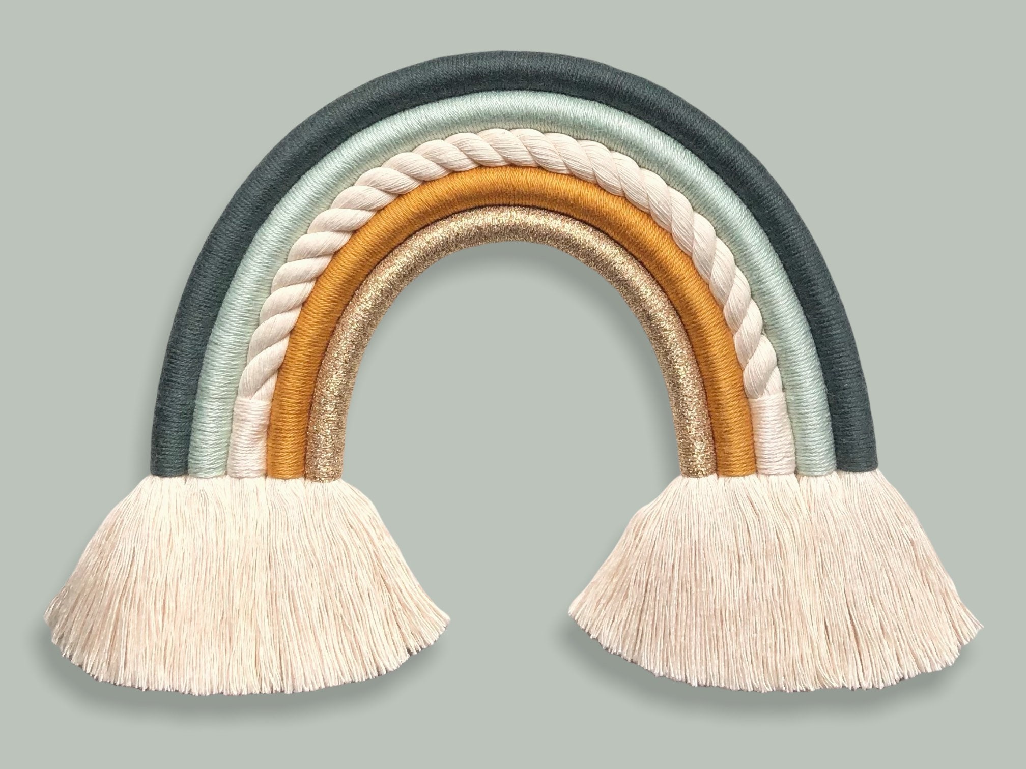 En Stock Arc en Ciel Macramé à Suspendre | 24 X 27 cm