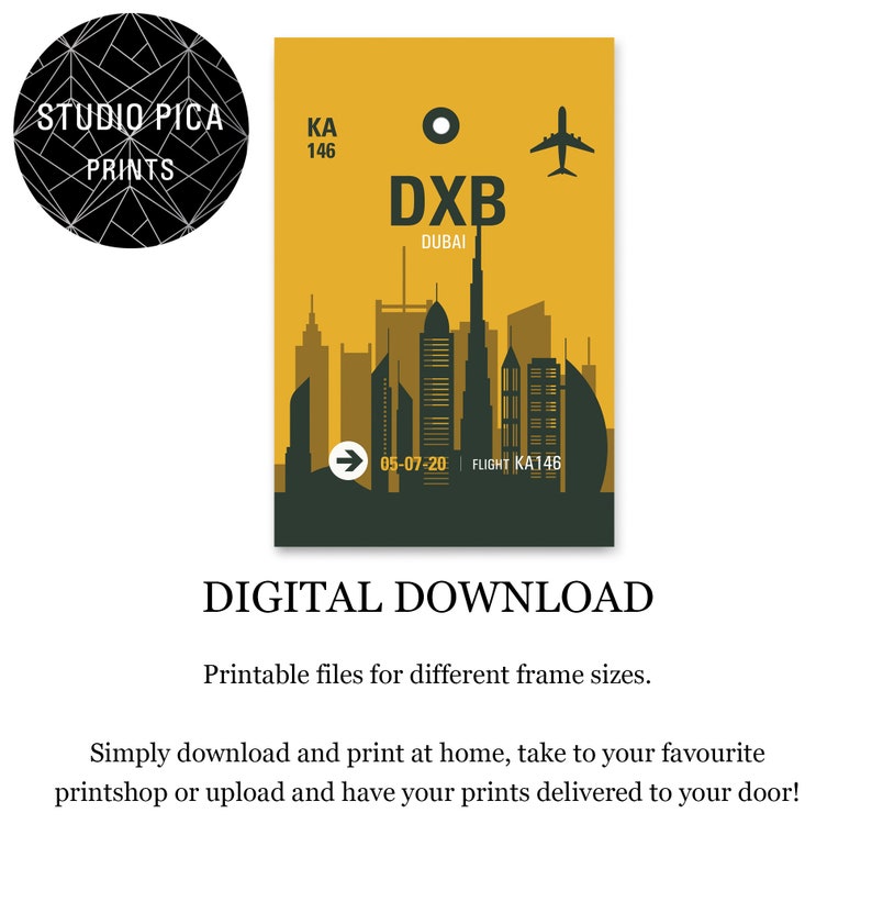 Luggage Tag Dubai, Dubai Print Etsy