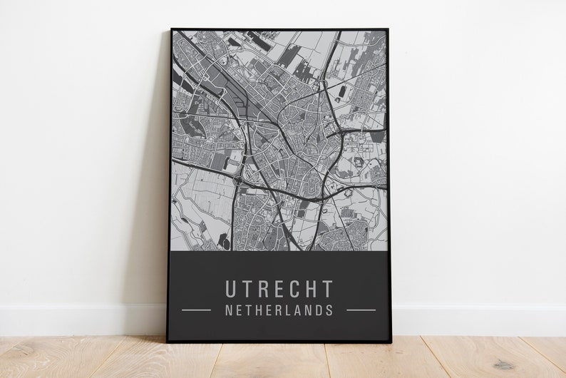 Poster kaart van Utrecht, Utrecht art print Etsy Nederland