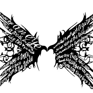 Poster black Wings, Tom Waits Lyrics - Etsy
