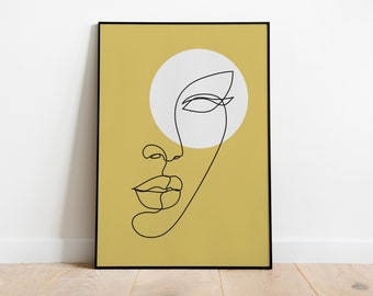 Line drawing face, Minimal art