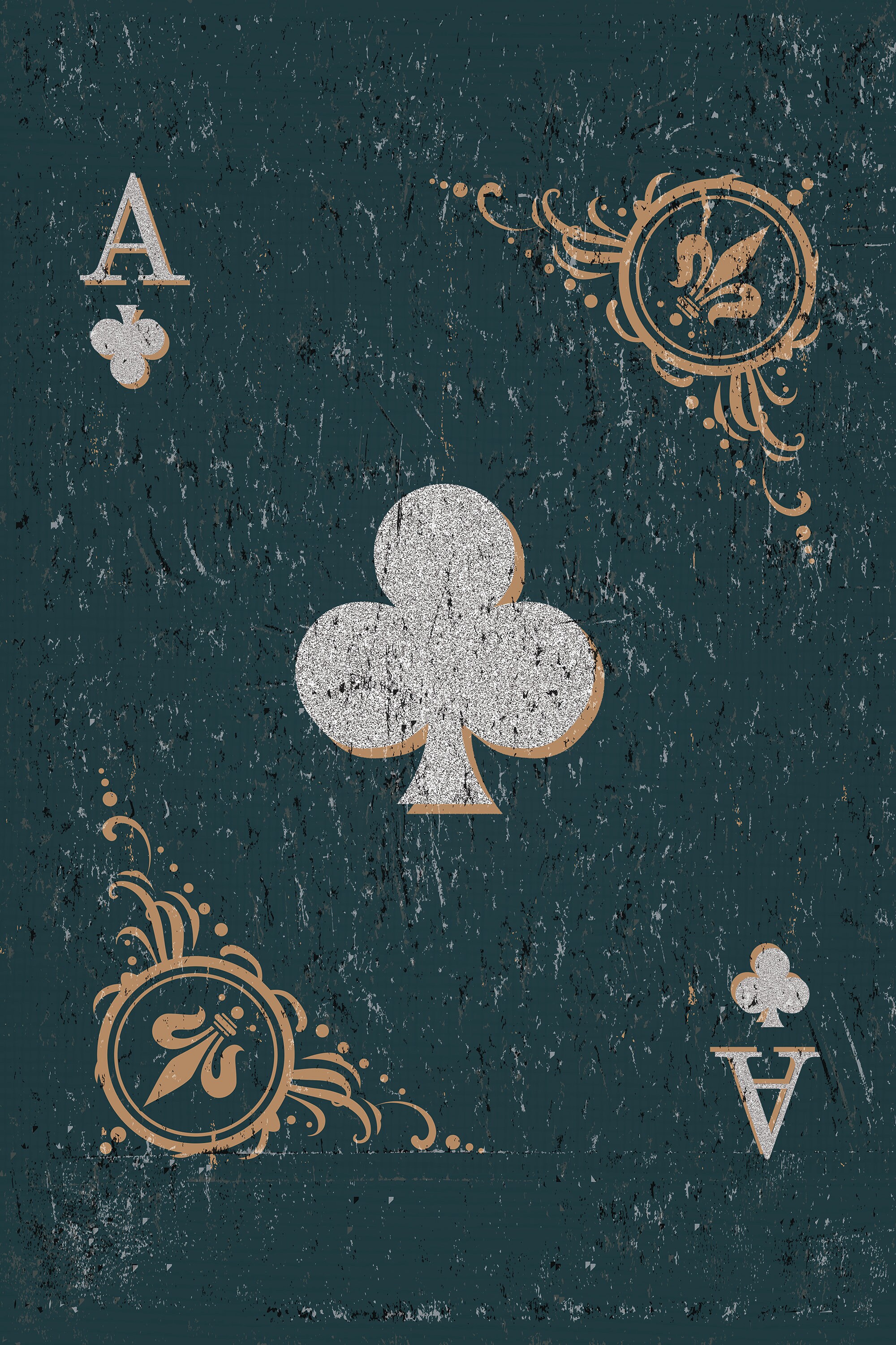 Poster Ace clover Playing cards poster Etsy