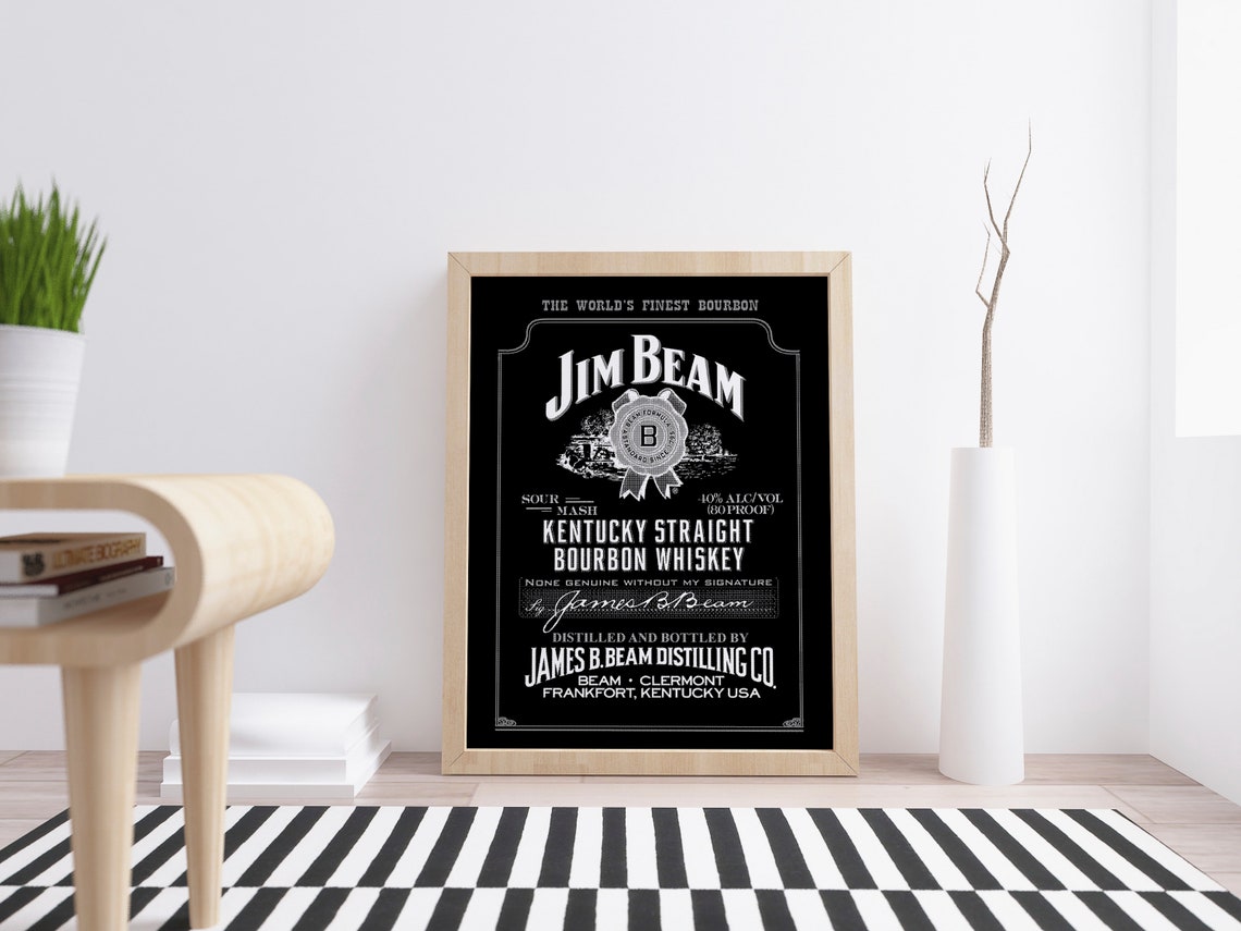 Poster Jim Beam Label Chalkboard Jim Beam Print Etsy