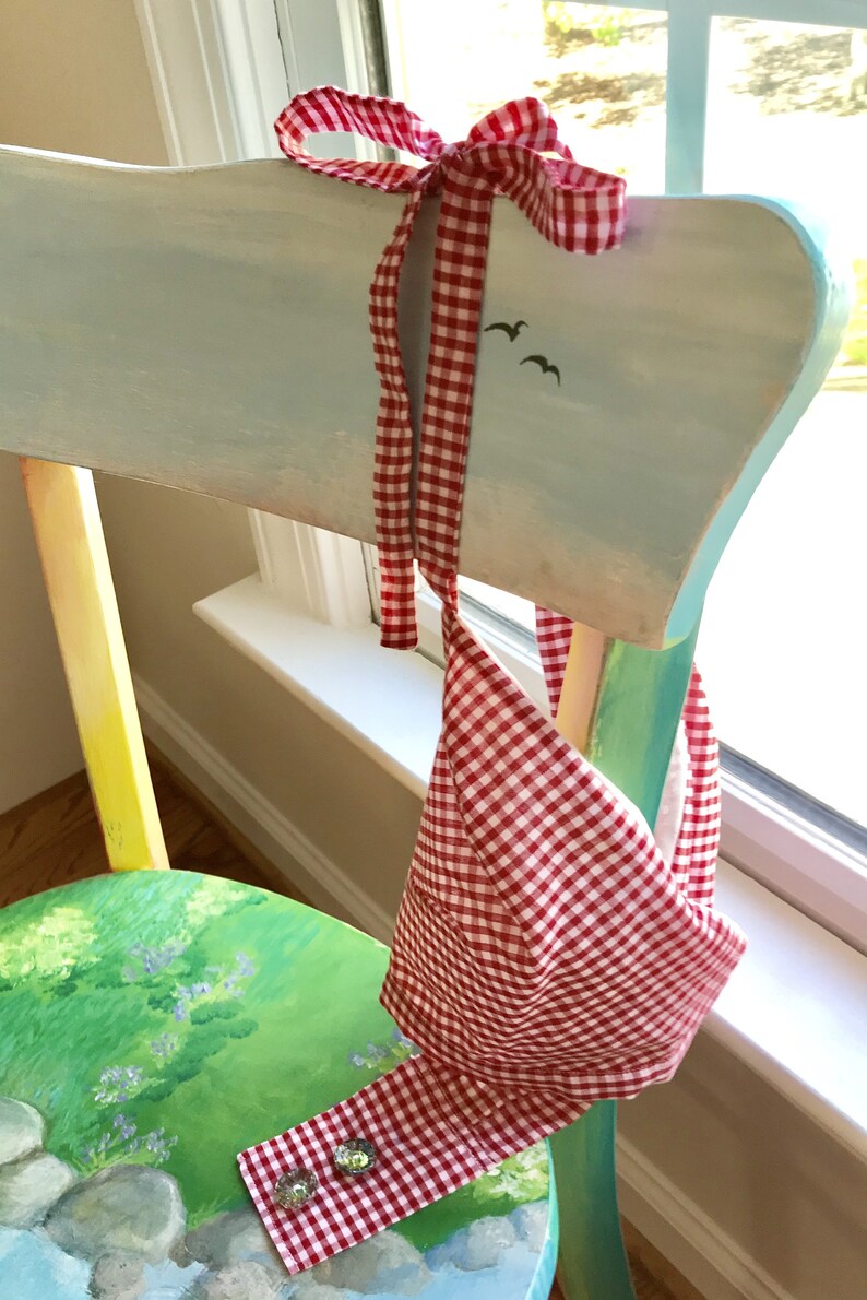 Red Gingham Poolside Pin-Up Top Medium 1950/'s Style
