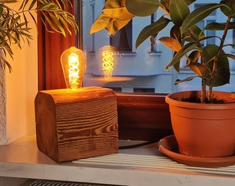 Wooden lamp, beam lamp, table lamp, lighting, upcycled, wood lamp, retro lamp, unique piece, unique, lamp, LED lamp