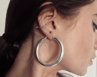 925 Sterling Silver  Large Hoop Earrings