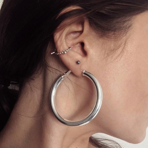 925 Sterling Silver  Large Hoop Earrings