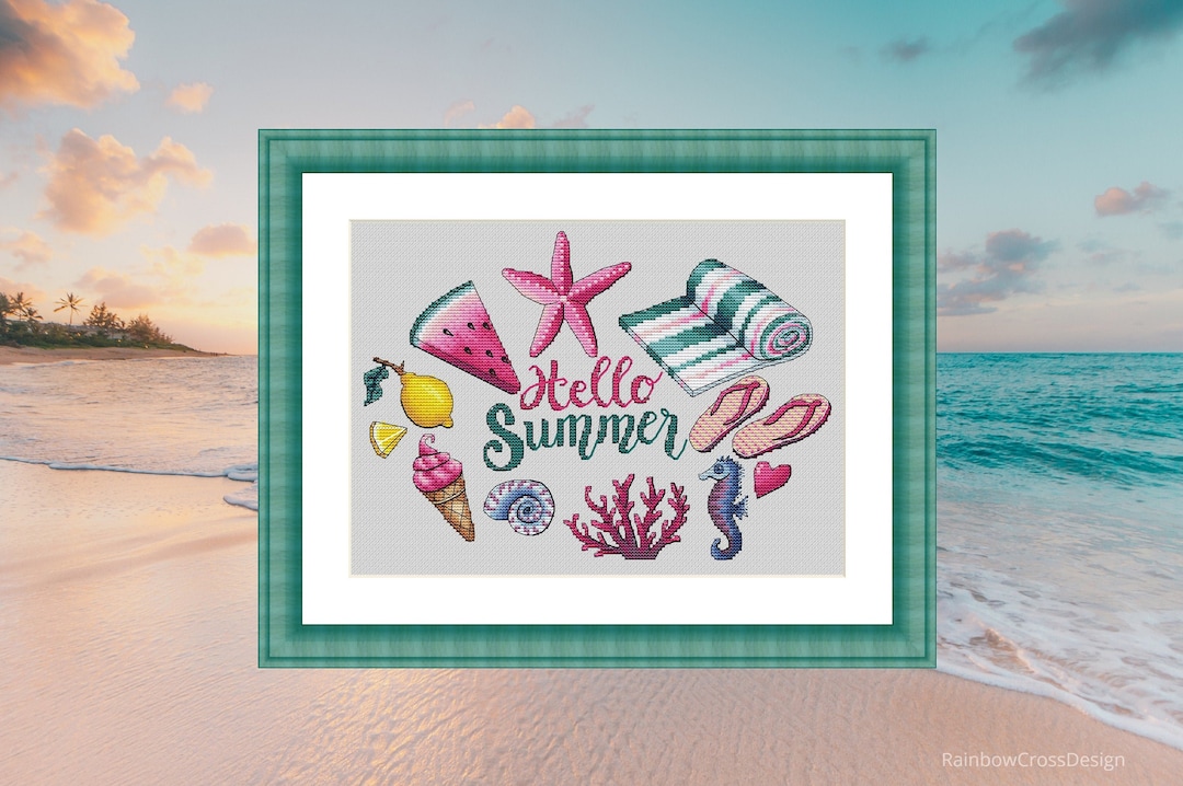 Hello Summer - Colorful Counted Cross Stitch Pattern | PDF | Sampler ...