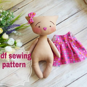PDF Cat Pattern, Animal Doll Pattern, doll for kid pdf