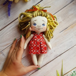 Doll Sewing Pattern with dress Tutorial, PDF cloth dress-up doll pattern, rag doll