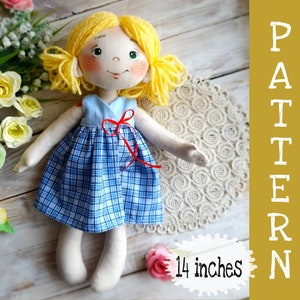 Pdf Rag Doll, Pattern Dolls and her dresses, diy rag doll for kids