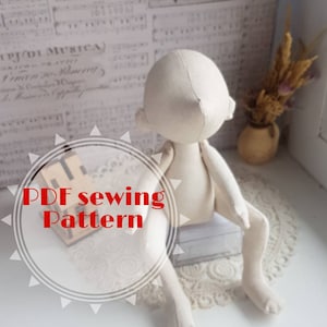How to make fabric doll body handmade toy pattern tutorial PDF sewing